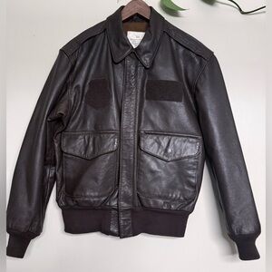 Avirex DSCP A-2 Brown Flight US Air Force Bomber Leather Jacket 36S